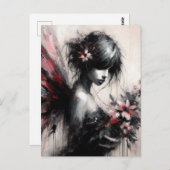 Fairy mit Blume Postkarte (Vorne/Hinten)