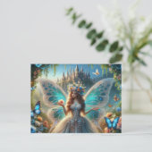 Fairy mit Blume Postkarte (Stehend Vorderseite)