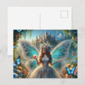 Fairy mit Blume Postkarte (Vorne/Hinten)