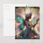 Fairy mit Blume Postkarte (Vorne/Hinten)