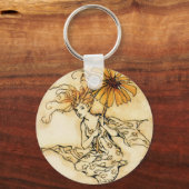 Fairy mit Blume Schlüsselanhänger (Vorderseite)