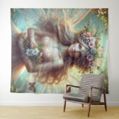 Fairy mit Blume Wandteppich (Beispiel (Horizontal))