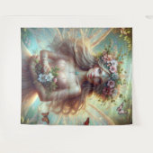 Fairy mit Blume Wandteppich (Vorderseite (Horizontal))