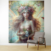 Fairy mit Blume Wandteppich (Beispiel)