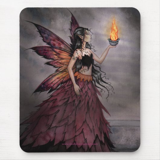 Fairy mit Feuer Mousepad von Molly Harrison (Vorne)