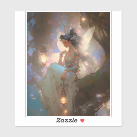 Fairy mit Lattern Aufkleber (Blatt)