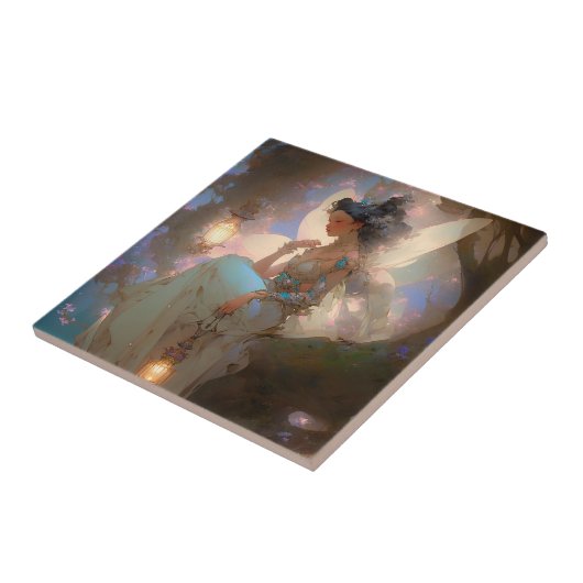 Fairy mit Lattern Fliese (Seite)