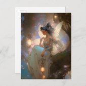 Fairy mit Lattern Postkarte (Vorne/Hinten)