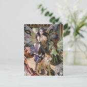 Fairy mit Leopard Postkarte (Stehend Vorderseite)