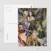 Fairy mit Leopard Postkarte (Vorne/Hinten)