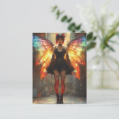 Fairy mit Regenbogenwings Postkarte (Stehend Vorderseite)