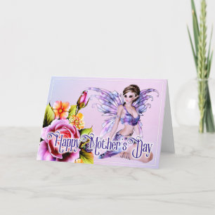 Fairy mit Rose - Fantasy Mother Day Card Karte