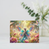Fairy mit Schmetterlingen Postkarte (Stehend Vorderseite)