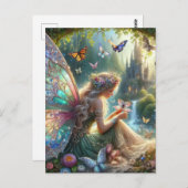 Fairy mit Schmetterlingen Postkarte (Vorne/Hinten)