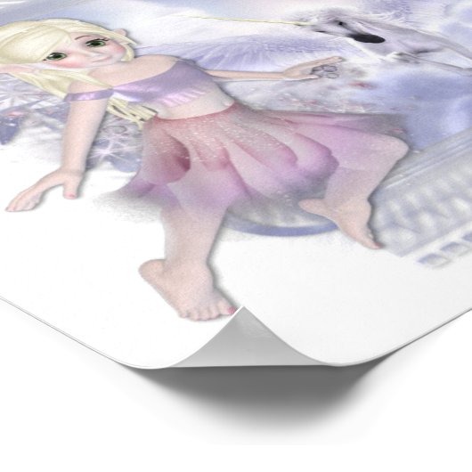 Fairy mit Unicorn D2 Poster/Print Poster (Ecke)