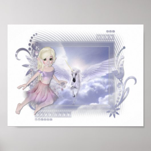 Fairy mit Unicorn D2 Poster/Print Poster (Vorne)