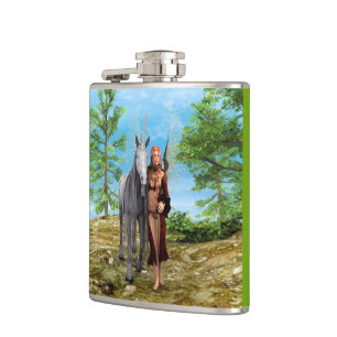 Fairy mit Unicorn Flachmann
