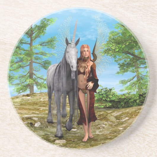 Fairy mit Unicorn Getränkeuntersetzer (Vorne)