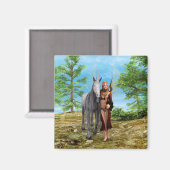 Fairy mit Unicorn Magnet (Vorderseite/Rückseite)