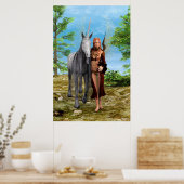 Fairy mit Unicorn Poster (Küche)