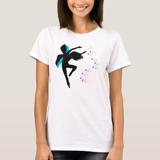 Fairy mit Wand/Stars-T - Shirt (Vorderseite)