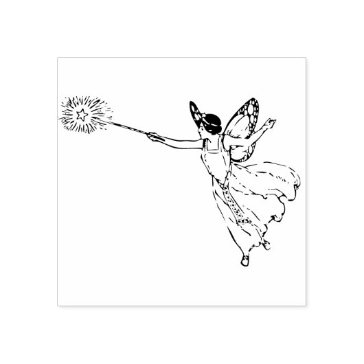 Fairy mit Zauberstab Gummistempel (Prägung)