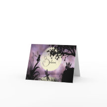 Fairy mondlit teich glaube note card