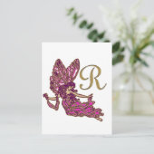Fairy Monogram R Postkarte (Stehend Vorderseite)
