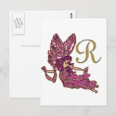Fairy Monogram R Postkarte (Vorne/Hinten)