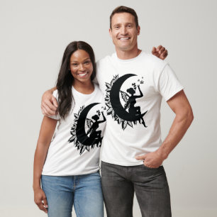 Fairy Moon und Leaf Rauchen T-Shirt