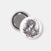 Fairy Mother and Child Magnet (Vorderseite/Rückseite)