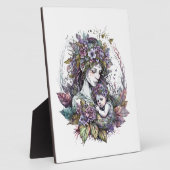 Fairy Mother and Child Plaque mit Easel Fotoplatte (Seite)