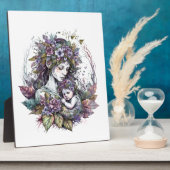 Fairy Mother and Child Plaque mit Easel Fotoplatte (Seite)
