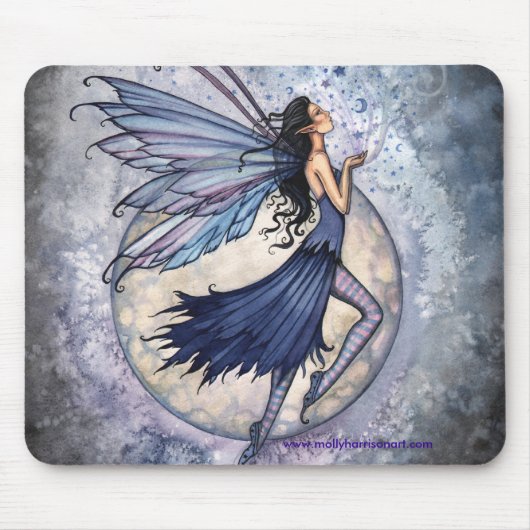 Fairy Mousepad, Midnight Blue von Molly Harrison Mousepad (Vorne)