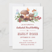 Fairy Mushroom Butterfly Verzauberter Wald Geburts Einladung (Vorderseite)