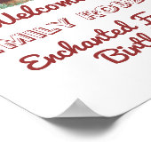 Fairy Mushroom Butterfly Verzauberter Wald Geburts Poster (Ecke)