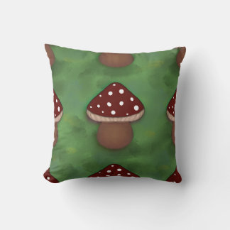 Fairy Mushroom Cushion - green and red   Kissen