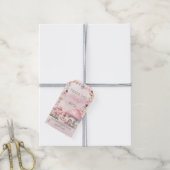 Fairy Mushroom House Pink Birthday Geschenkanhänger (Mit Garn)