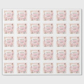 Fairy Mushroom House Pink Birthday Geschenkpapier (Flach)