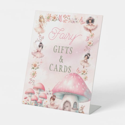 Fairy Mushroom House Pink Birthday Gifts Sockelschild (Vorderseite)