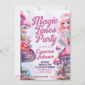 Fairy Mushroom Magic Times Whimsical Party Einladung (Vorderseite)