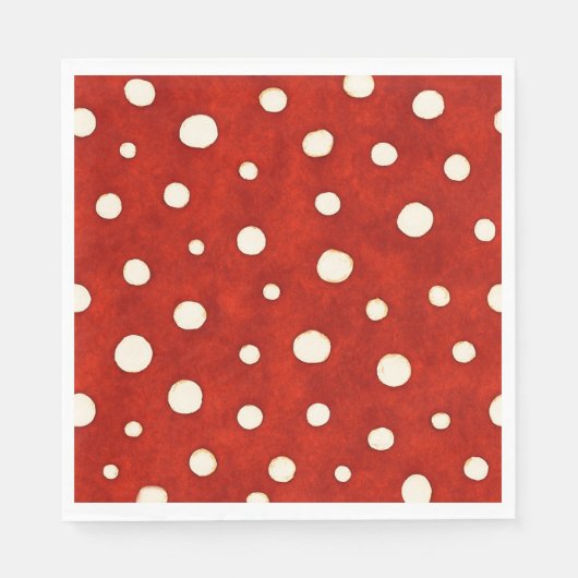 Fairy Mushroom Red and White Polka Dot Pattern Serviette (Vorderseite)