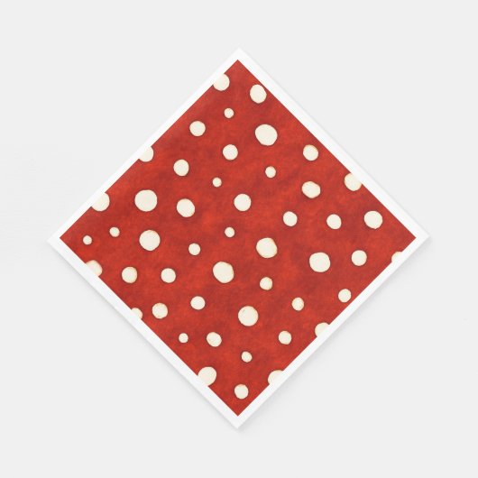 Fairy Mushroom Red and White Polka Dot Pattern Serviette (Ecke)