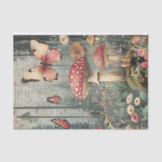 Fairy Mushrooms Gothic Garden Decoupage Seidenpapier (Vorderseite)