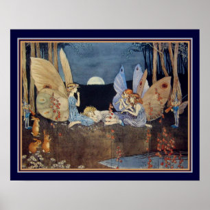 "Fairy Music" ca. 1919 Ida Outhwaite 16x20 Print Poster