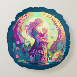 Fairy Mutter Rundes Kissen