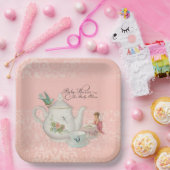 Fairy n Bird Tee Party Floral Pink Baby Dusche Pappteller (Party)