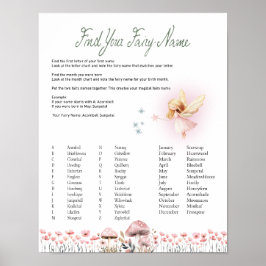 Fairy Name - Fairy First Birthday Poster