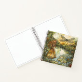 Fairy neben dem Teich und dem Dragonfly-Notebook Notizblock (Innenseite)