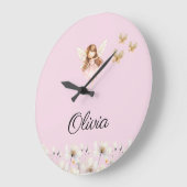 Fairy Niedlich Garden Verzauberter Personalisierte Große Wanduhr (Winkel)